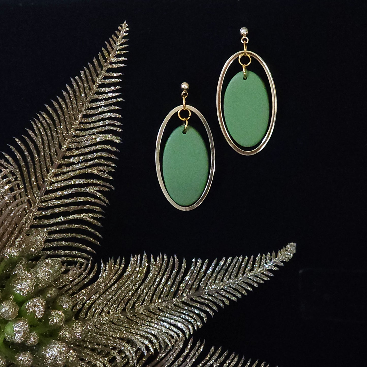 Sage Glow” Polymer Clay Earrings