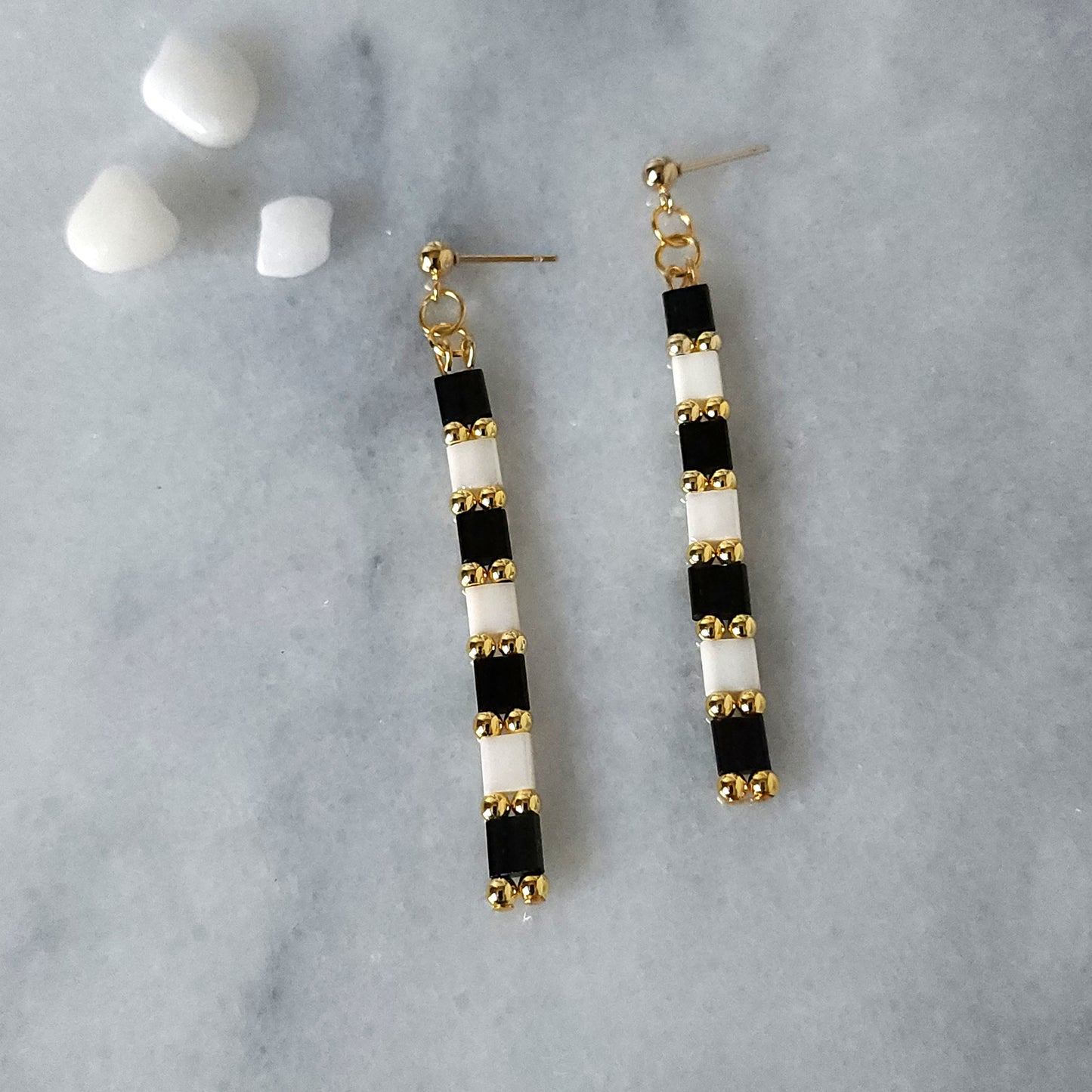 Black & White Stripe Earrings