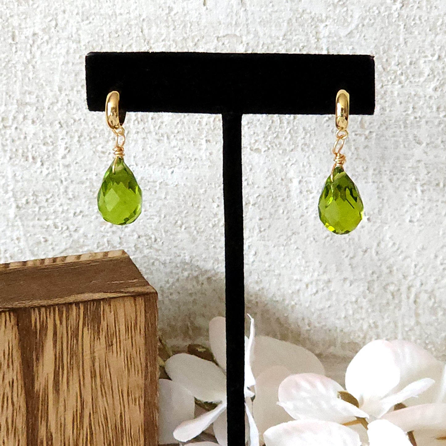 Green Teardrop Earrings
