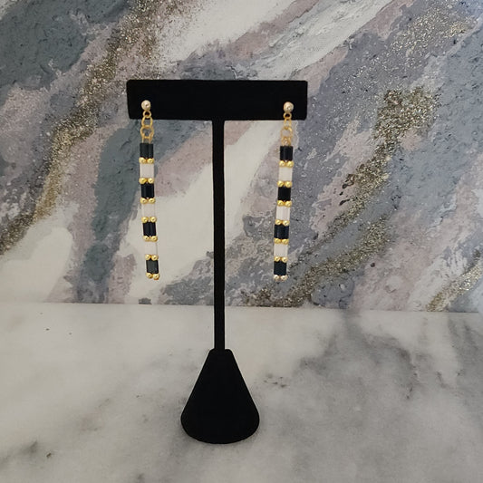 Black & White Stripe Earrings