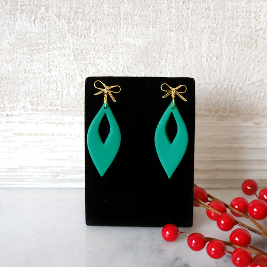 Jade Green Marquise Dangle Earrings