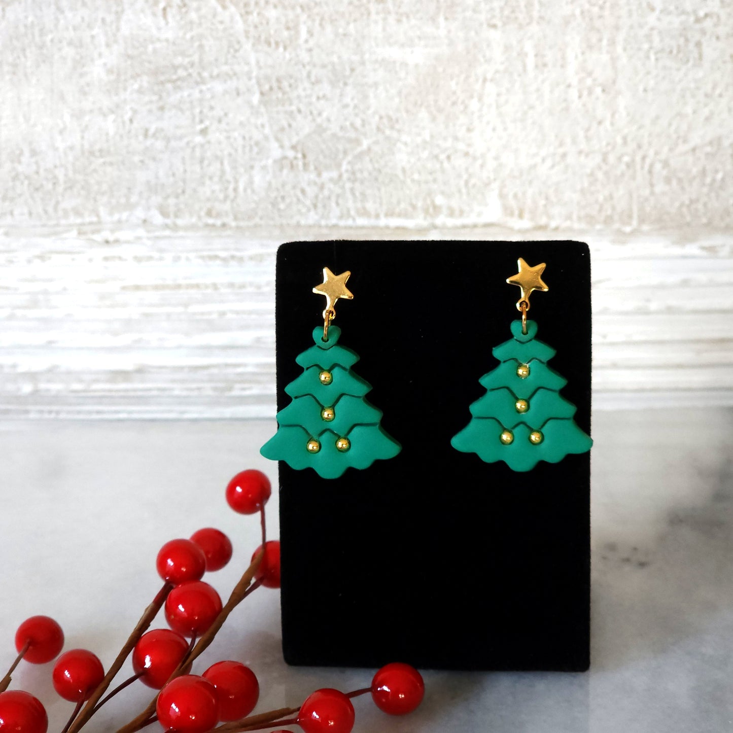 Christmas Tree Dangle Earrings