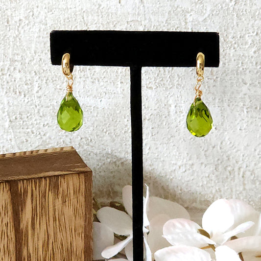 Green Teardrop Earrings