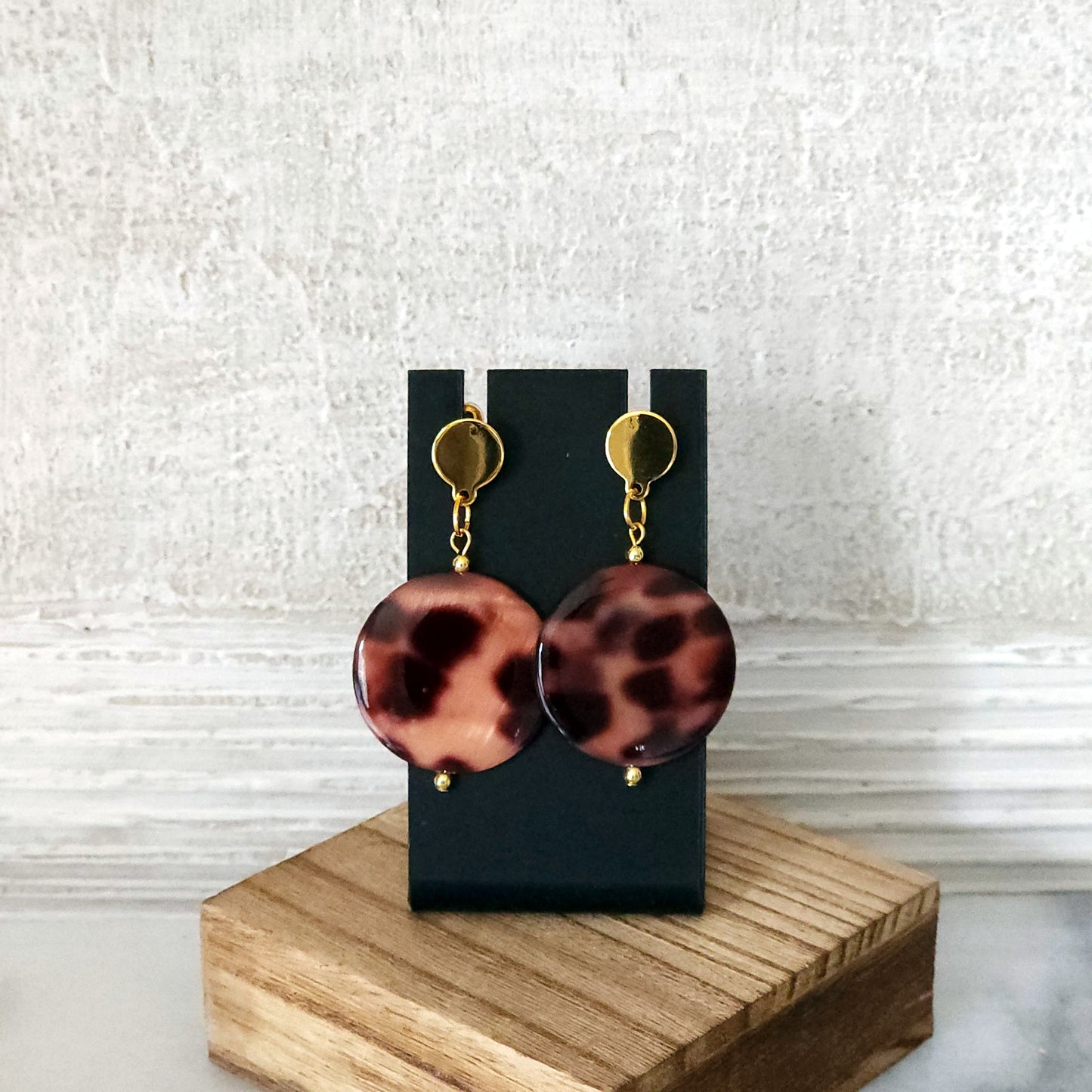 Tortoiseshell Disc Earrings