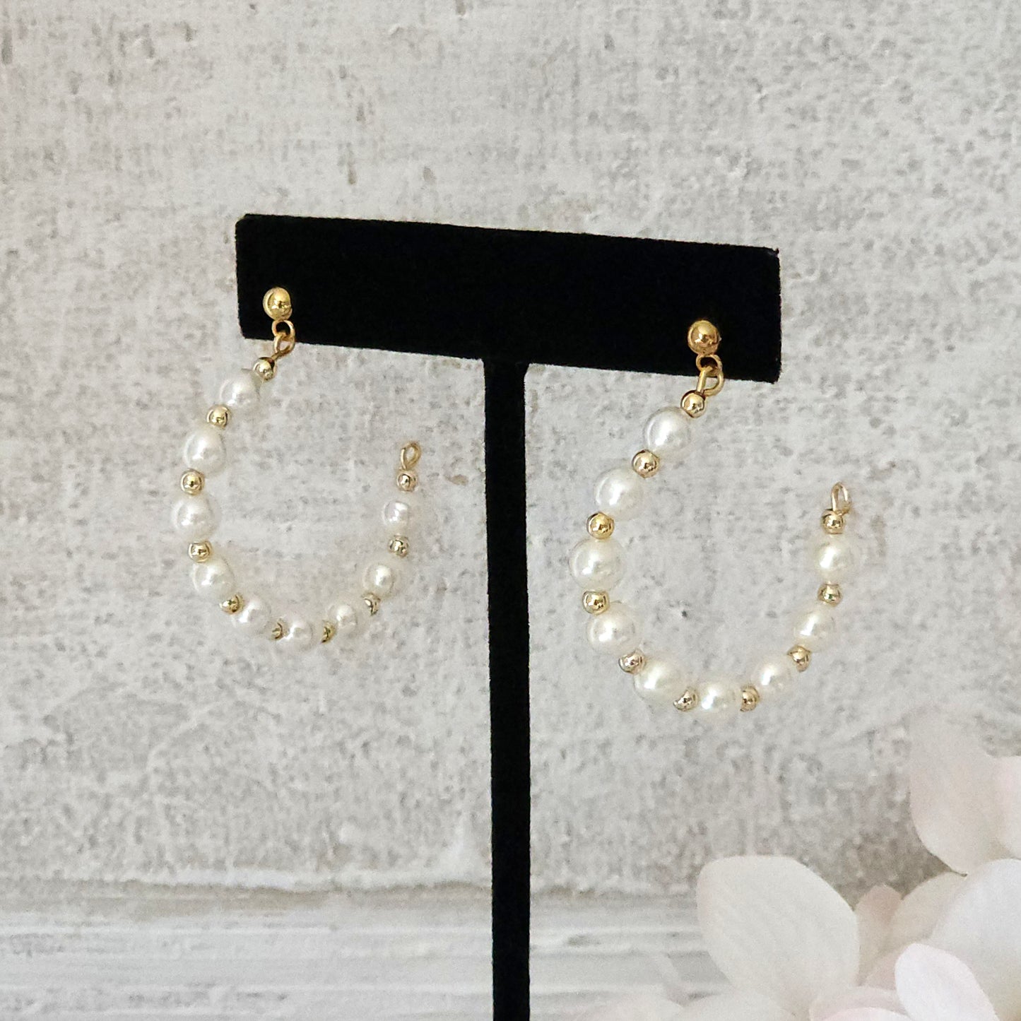 Pearl Hoop Earrings