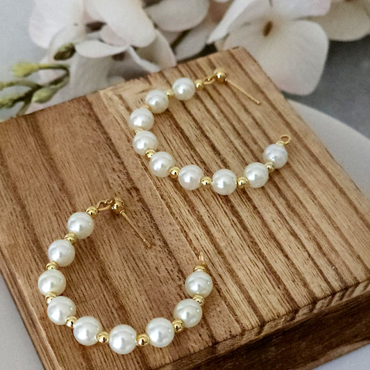 Pearl Hoop Earrings