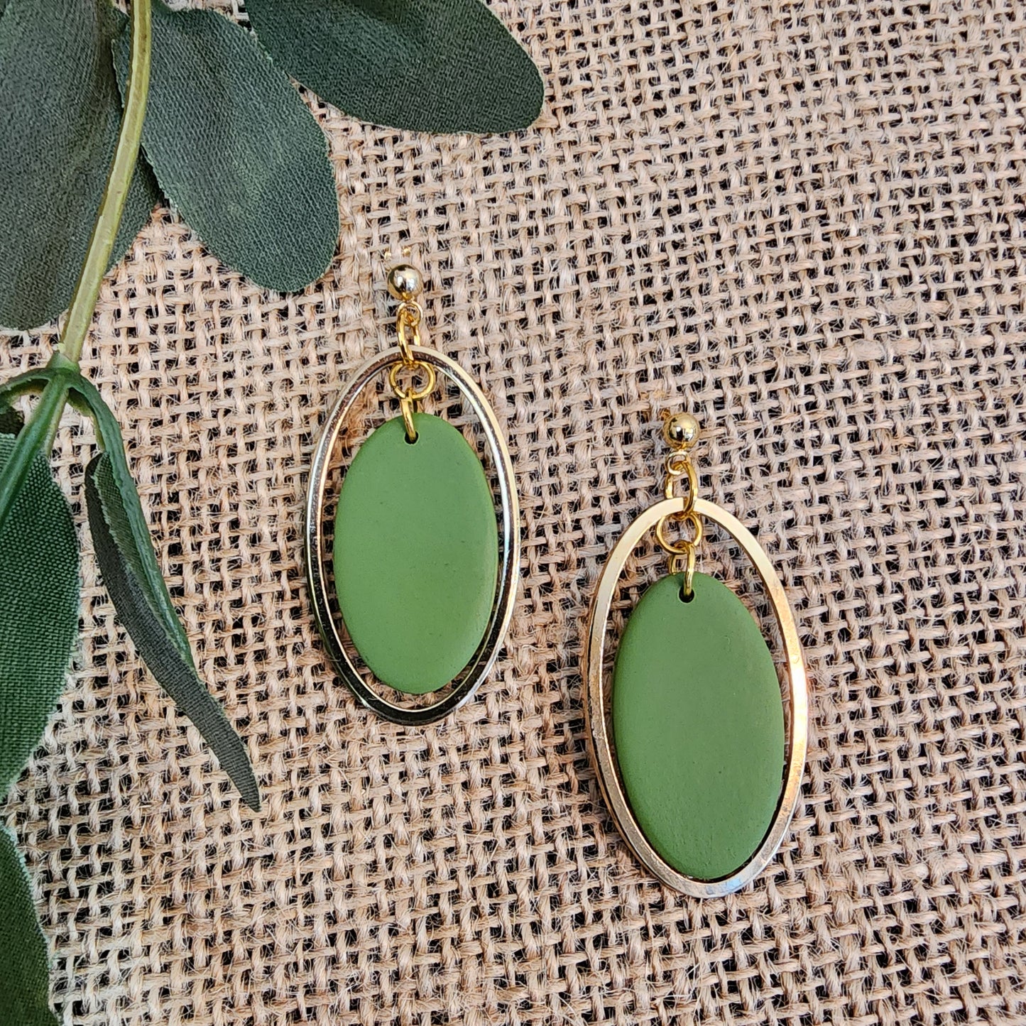 Sage Glow” Polymer Clay Earrings