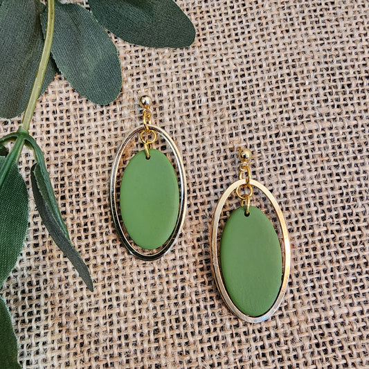 Sage Glow” Polymer Clay Earrings